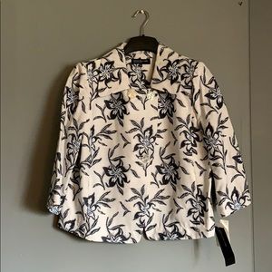 Jones New York Floral Linen Blazer NWT